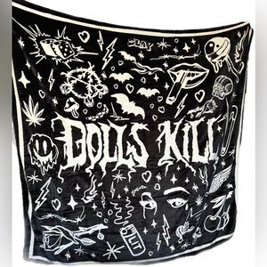 Dolls Kill Exclusive Fleece Blanket Full/Queen Not Available Logo Graphics NWOT